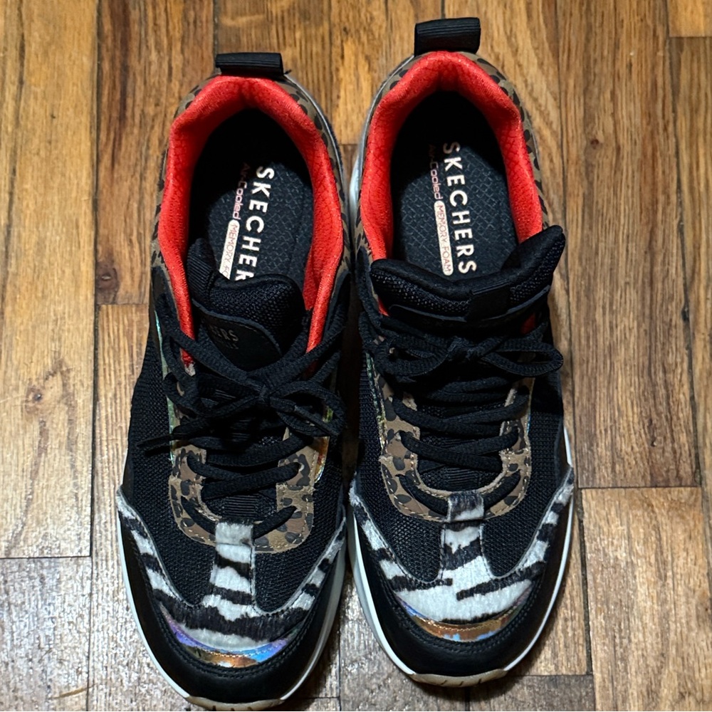 Skechers Uno Hi “The Hunt” animal print sneaker size 9 - Picture 3 of 9